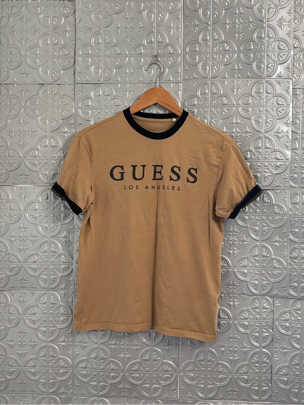 Guess Kirk Logo Tan classic T shirt